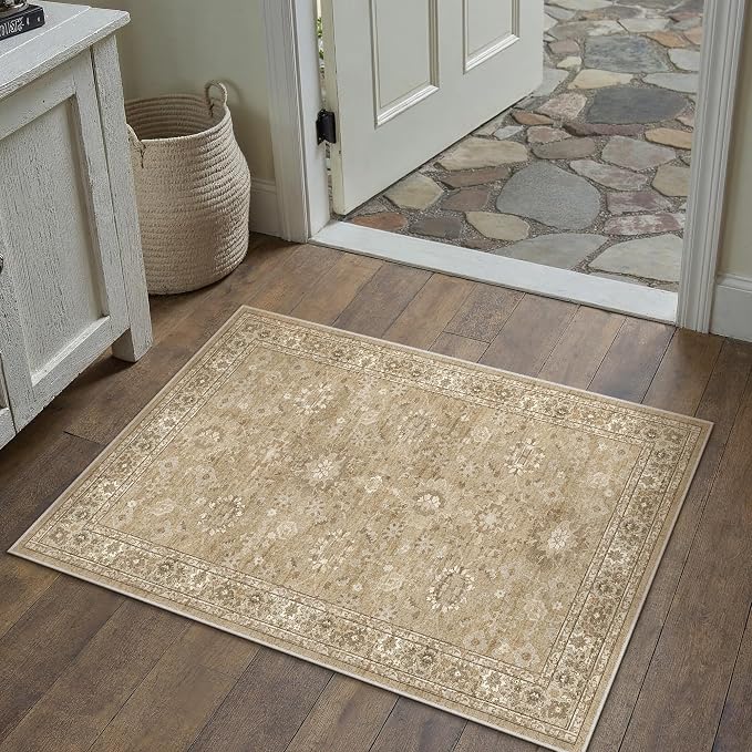 2x3 Brown Entryway Area Rug Machine Washable Doormat Kitchen Vintage Distressed - Image 4