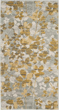 SAFAVIEH Evoke Collection 2'2" x 4' Grey / Gold EVK236P Floral Non-Shedding by SAFAVIEH