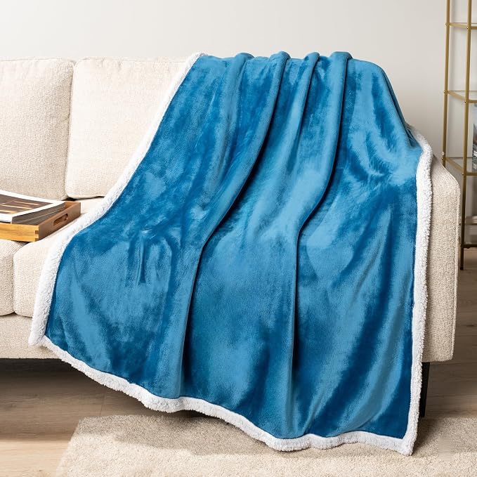 PAVILIA Sherpa Fleece Throw Blanket by PAVILIA