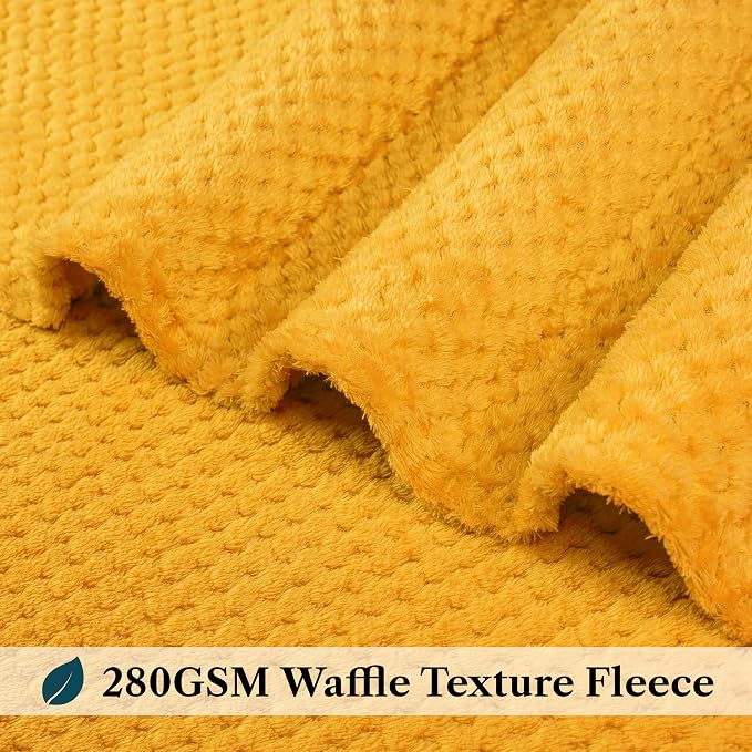 PAVILIA Mustard Yellow Throw Blanket - Image 4