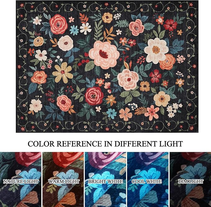 DUKINO 3x5 Area Rug, Floral Rugs - Image 7