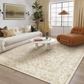 5x7 Brown Area Rug Non Slip Vintage Living Room Distressed Machine Washable by PureCozy