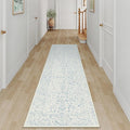 2x8 Blue Runner Rug Hallway Non Slip Kitchen Vintage Distressed Long Carpet by PureCozy