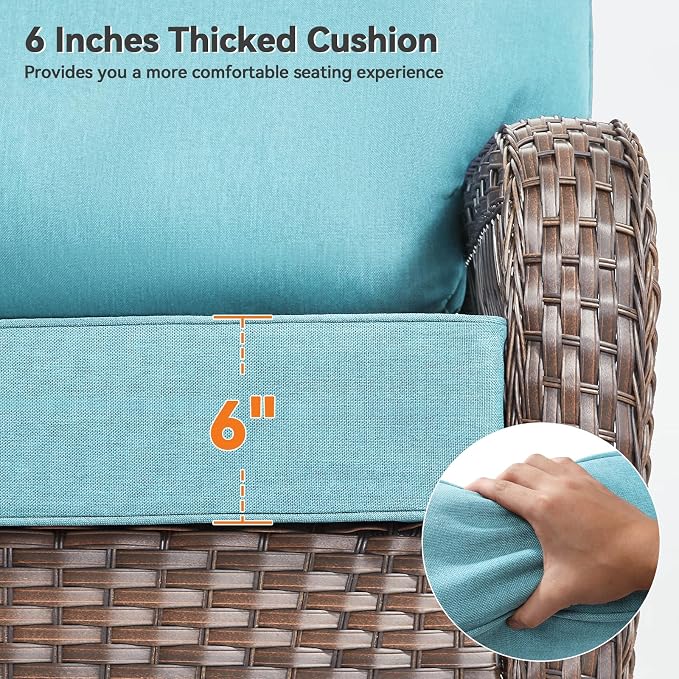 Luxury 6" Outdoor Cushions for Patio Furniture, Fade Resistant Couch Chair - Image 8