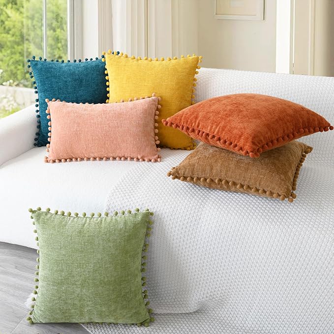 CaliTime Fall Throw Pillow Covers Decorative 18 X 18 Inches Pack of 2 Cozy - Image 4