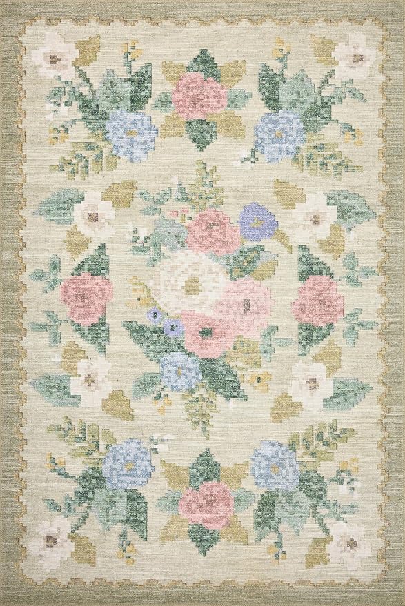 Loloi Rifle Paper Co. Rosa Collection RSA-02 Cream/Multi 8'-4" x 11'-6" Area Rug - Image 2