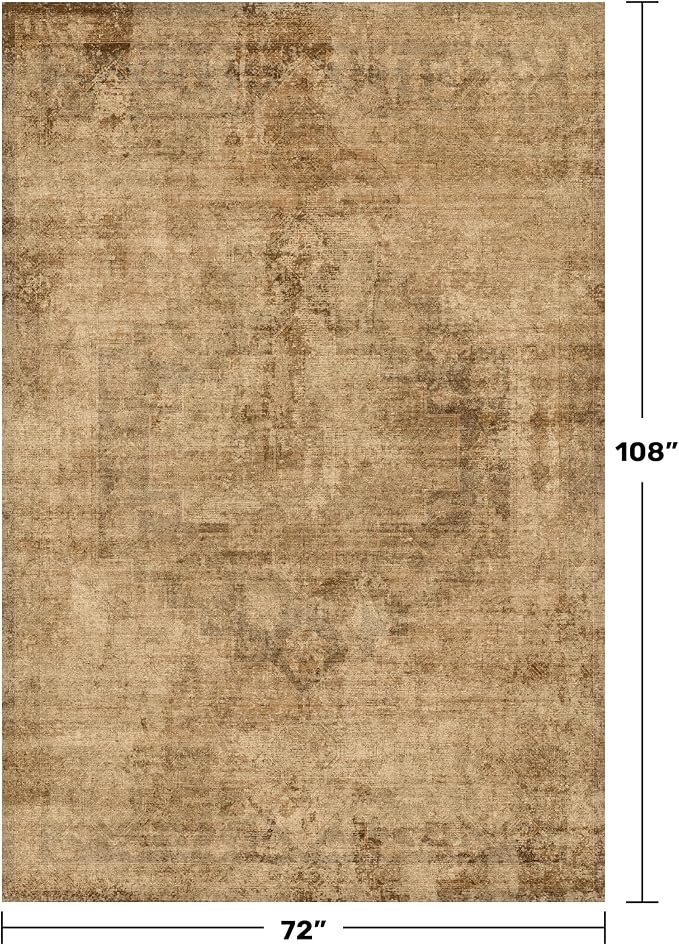 Vintage Dark Gold Rugs for Bedroom - Image 2