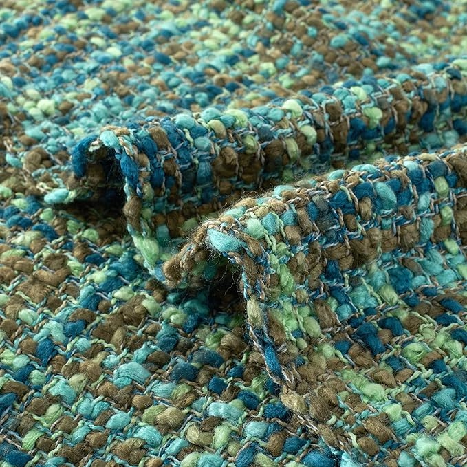 Multi-Color Green Cable Knitted Throw Blanket - Image 3