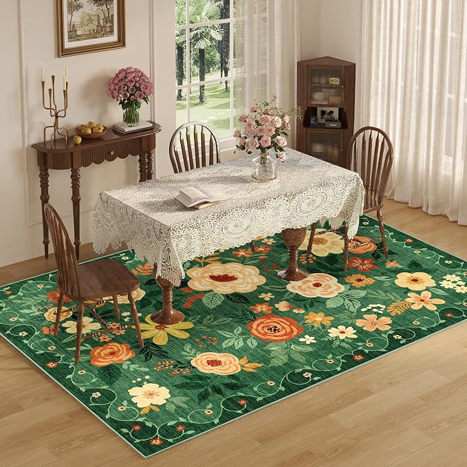 DUKINO 8x10 Area Rug, Floral Rugs - Image 4