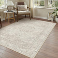 Beige 3x5 Area Rug Washable Vintage Carpet by PureCozy