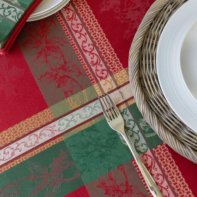 Benson Mills Heavyweight Yarn Dyed Jacquard Fabric Plaid Table Cloth, - Image 5