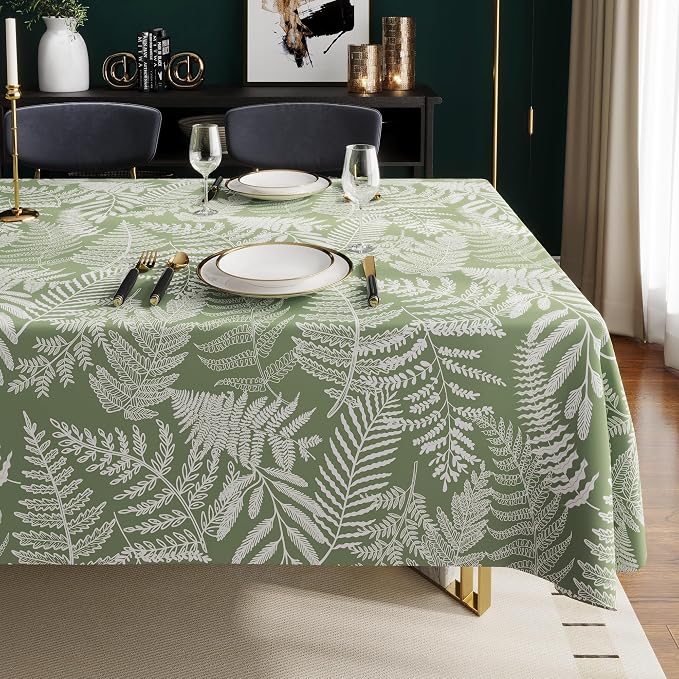 Rectangle Table Cloth, 100% Waterproof Tablecloth Oil Proof Spill Proof Vinyl - Image 8