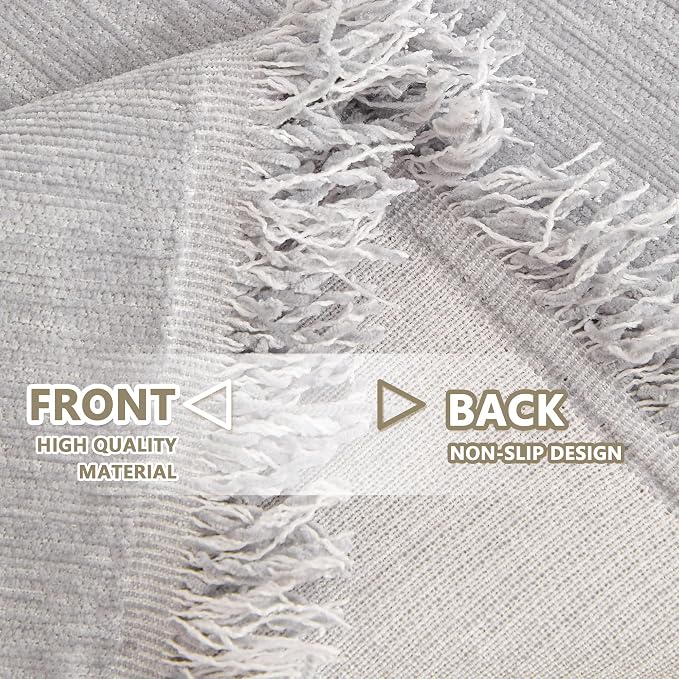 MYSKY HOME Chenille Sofa Cover for Dogs Cats Light Gery Couch Cover - Image 5