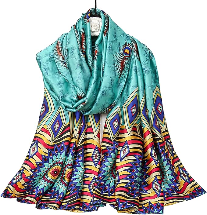 Fashion Scarves Scarf 100% Silk Feeling Scarf Silk Like Scarves Long by Myneiyi