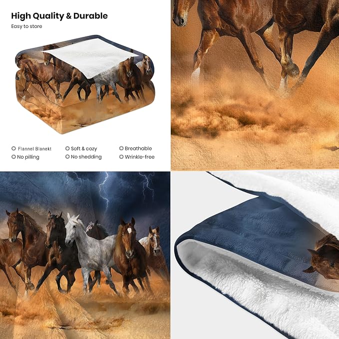 Lightning & Horse Throw Blanket - Image 3