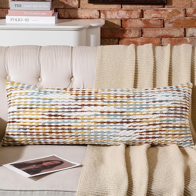 AmHoo Boho Chenille Pillow Cover Decorative Tufted Pillowcase - Image 7