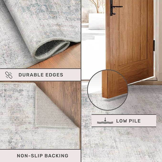 Light Blue Area Rugs 8x12 for Living Room - Image 5