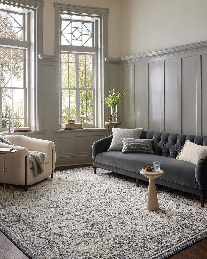 Loloi Magnolia Home by Joanna Gaines Gigi Collection GIG-02 Ivory/Blue 7'-10" x by Loloi