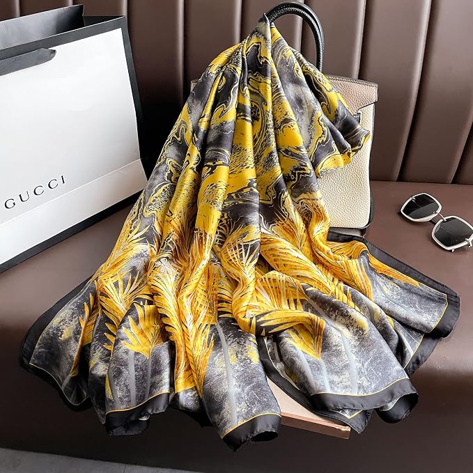 Fashion Scarves Scarf 100% Silk Feeling Scarf Silk Like Scarves Long - Image 4