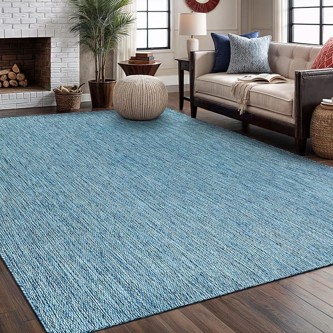 Washable Indoor Outdoor Rug Weather Resistant Carpet Modern Solid - Image 3