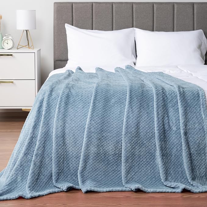 PAVILIA Dusty Blue Throw Blanket - Image 2