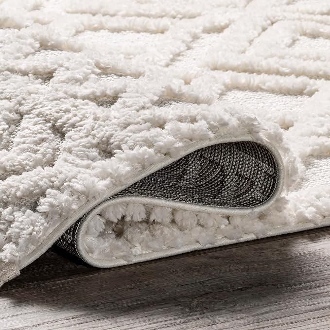 nuLOOM Akia Cream/Ivory, Geometric Lattice, Soft and Textured, High Traffic - Image 6