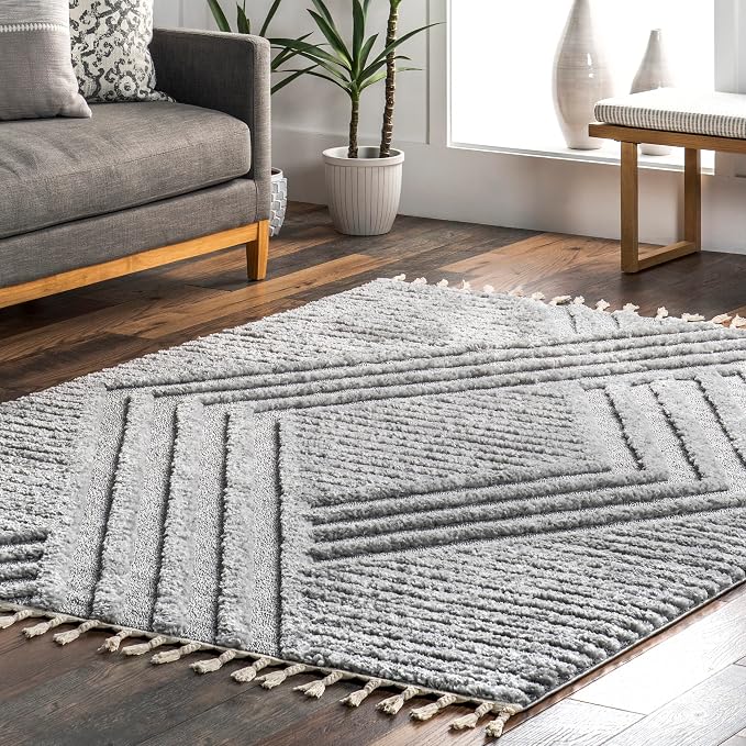 nuLOOM Risette Light Grey, Soft and Textured, High Traffic, Stain Resistant - Image 8