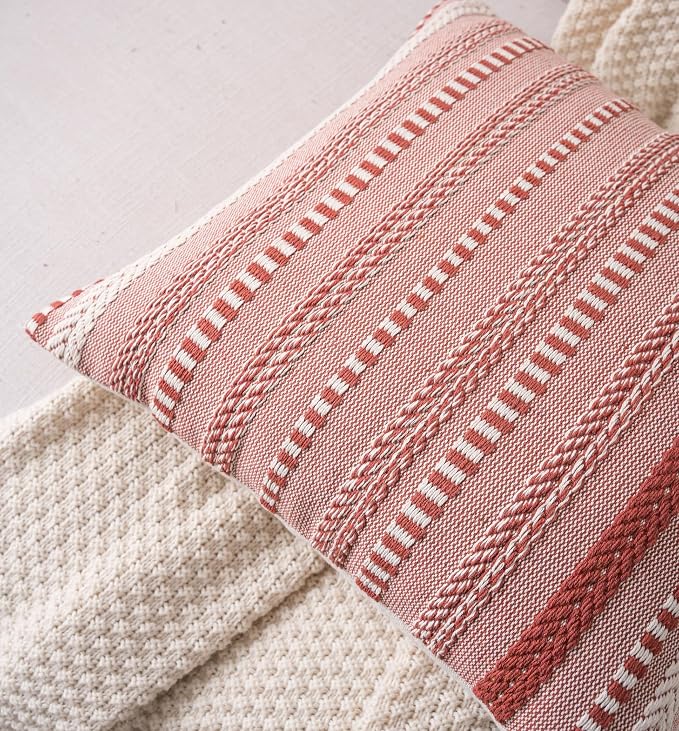 Boho Throw Pillow Covers 12x20 Inch Set of 2, Farmhouse Decorative Couch Pillow - Image 3