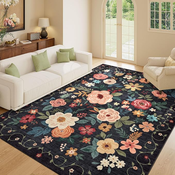 DUKINO 6x9 Area Rug, Floral Rugs - Image 2