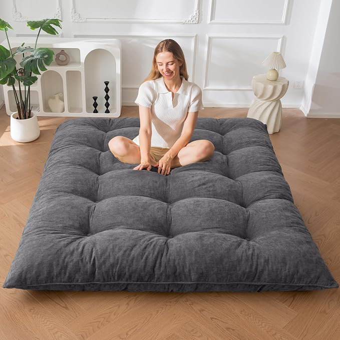 MAXYOYO Japanese Floor Mattress Queen Size, Thick Chenille Tatami Mat Sleeping by MAXYOYO