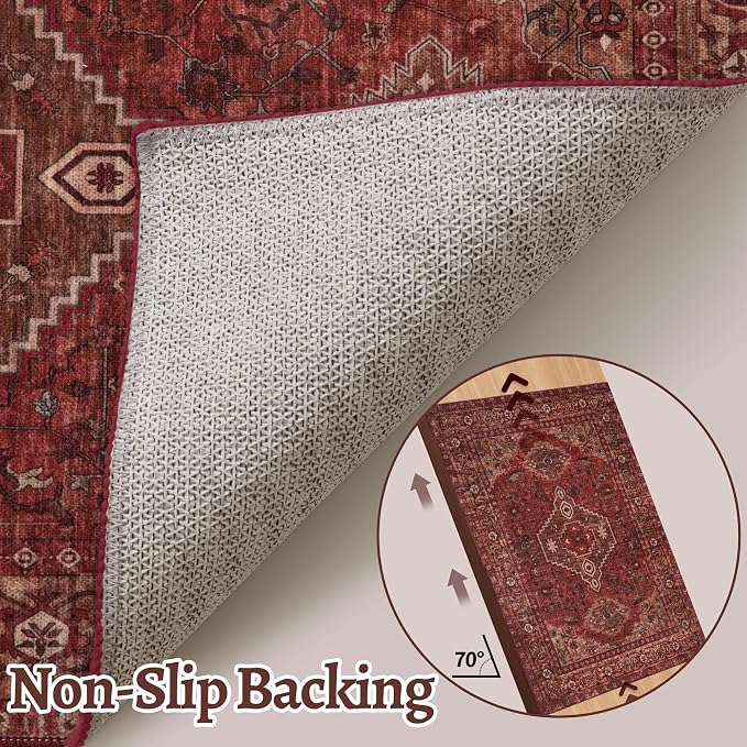 Tangsoo Washable Entryway Rugs 2x3 Vintage Non Slip Small Area Rug, Indoor - Image 4