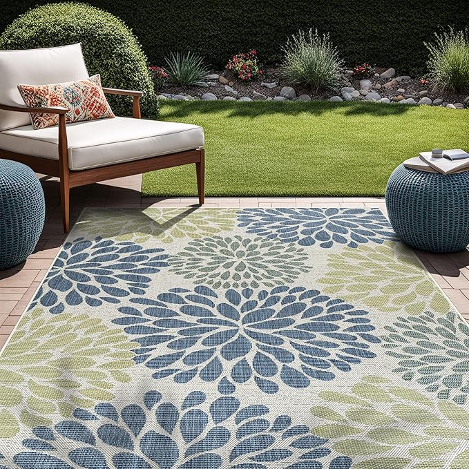 Beverly Rug Outdoor Rug 10x14 Modern Exotic Tropical Leaf Area Rugs - Image 3