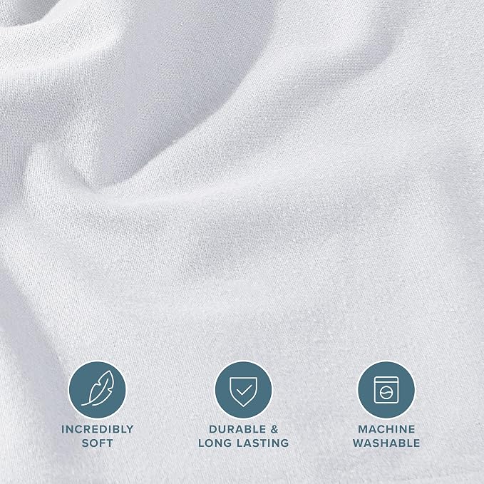 Bare Home Flannel Fitted Bottom Sheet 100% Cotton, Velvety Soft Heavyweight - Image 4