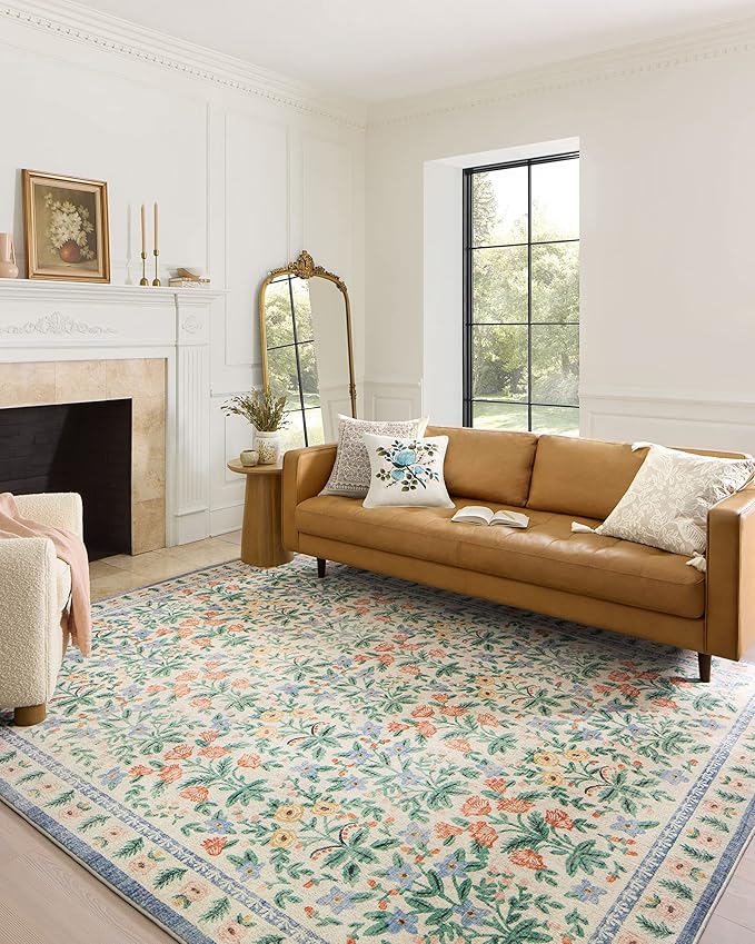 Loloi Rifle Paper Co. Eden Collection EDE-02 Mughal Garden Cream 2'-6" x 9'-6" by Loloi
