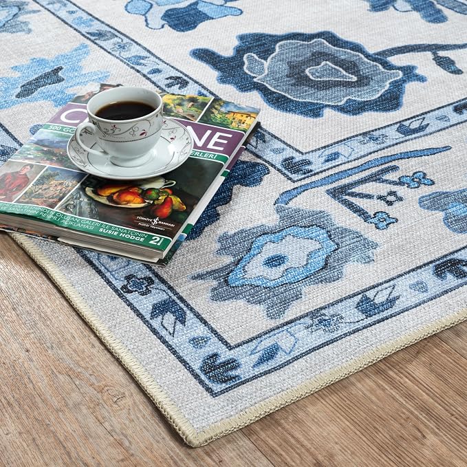 Fame Living Navy Blue Oushak Rug, Area Rugs - Image 8