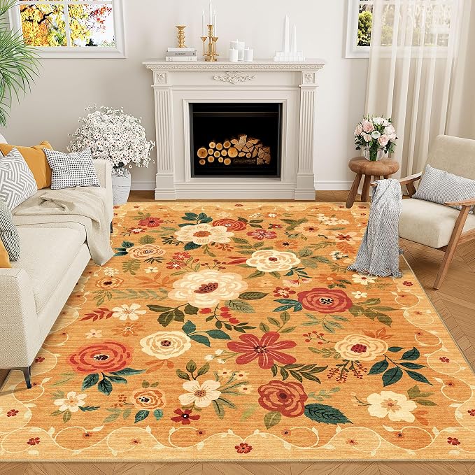 DUKINO 8x10 Area Rug, Floral Rugs - Image 2