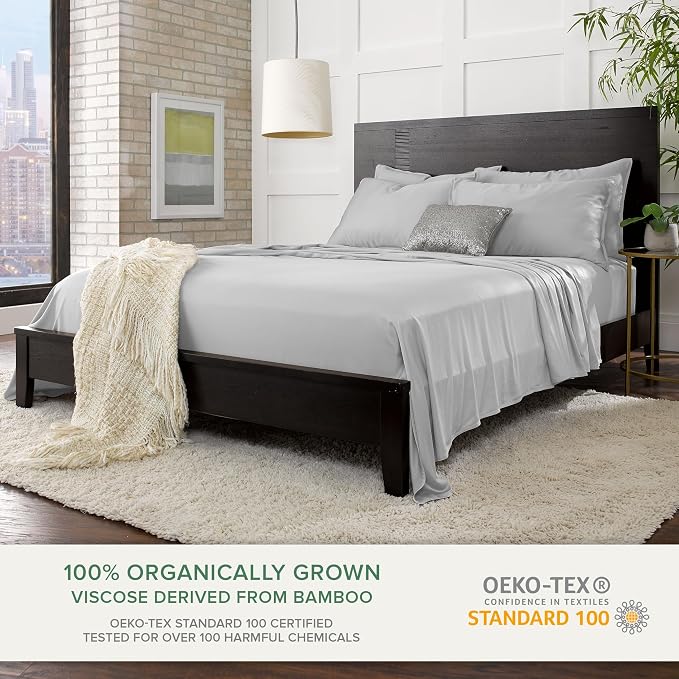 Pure Bamboo Queen Sheets, Genuine 100% Organic Viscose Derived from Bamboo Bed - Image 2