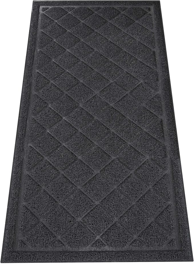 Front Door Mat Indoor Outdoor, Heavy Duty Low Profile Entrance Rug by HOMEK
