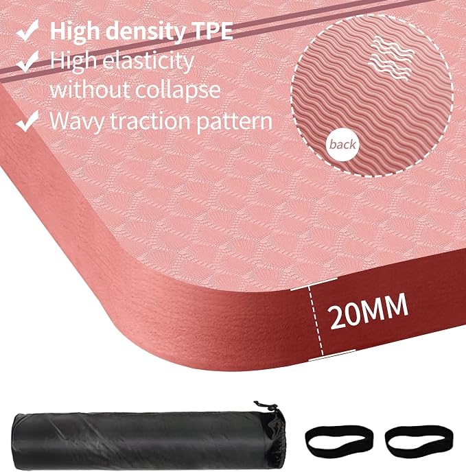 nuveti Large Exercise Mat - 15mm/20mm/30mm Thick Yoga Mat | Workout Mat - Image 2