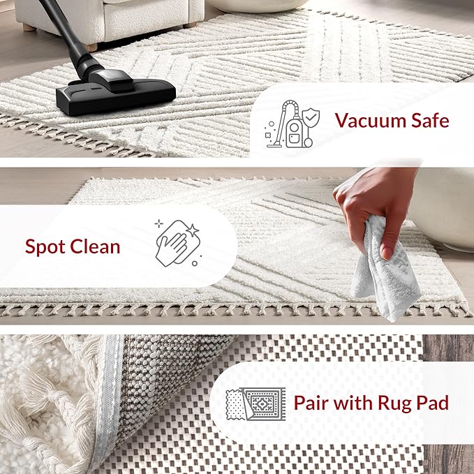 nuLOOM Risette Ivory, Soft and Textured, High Traffic, Stain Resistant - Image 2