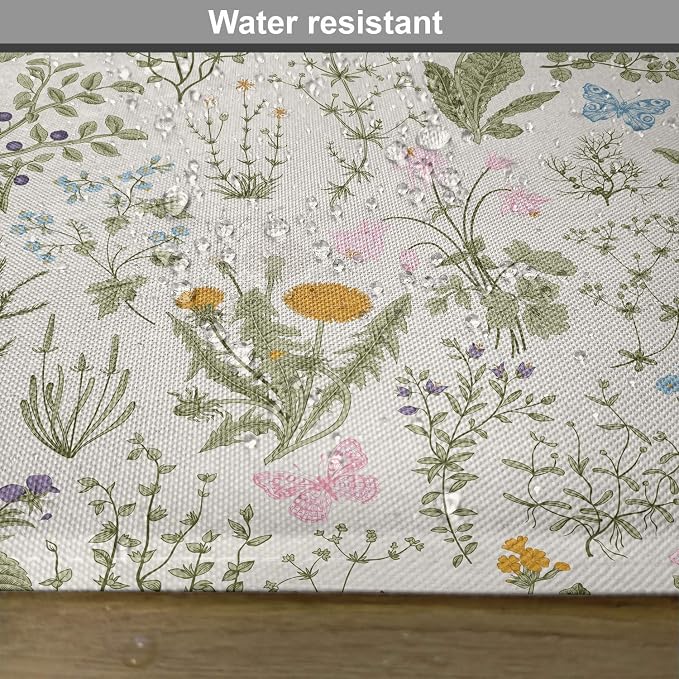 Ambesonne Floral Place Mats Set of 4, Vintage Garden Plants Herbs Flowers - Image 6