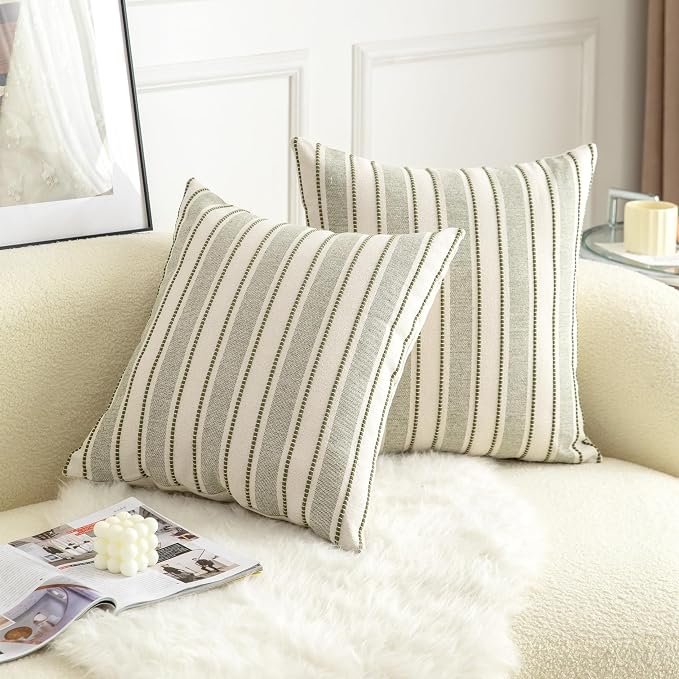 Decorative Boho Throw Pillow Covers, Farmhouse Textured Pillow Case, 18 x 18 - Image 2