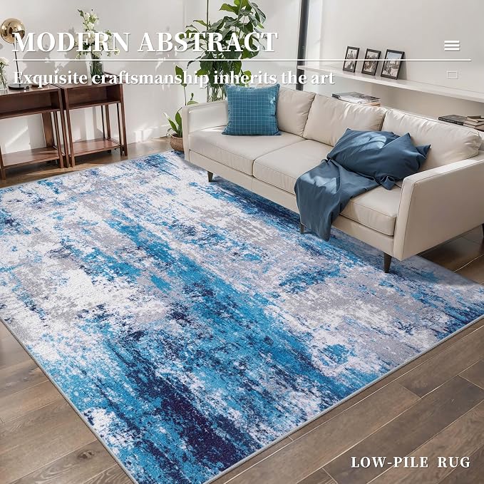 Ciicool Abstract Area Rug Indoor, 3x5 Washable Entryway Rug, Modern Soft Throw - Image 2
