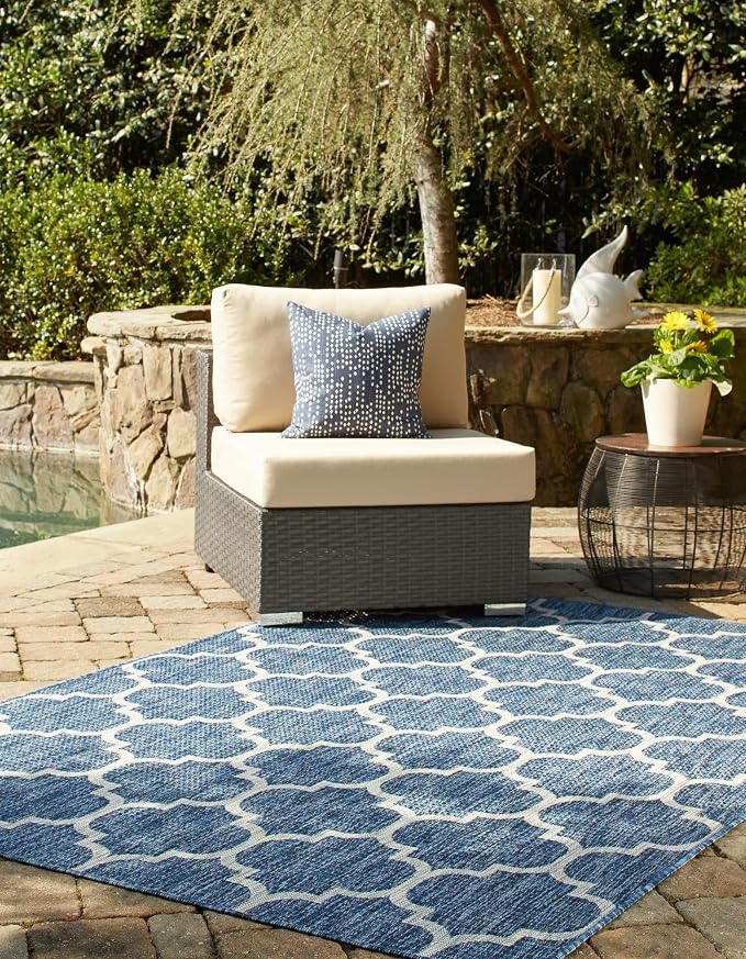 Unique Loom Trellis Collection Area Rug-Lattice Design, Moroccan Inspired - Image 3