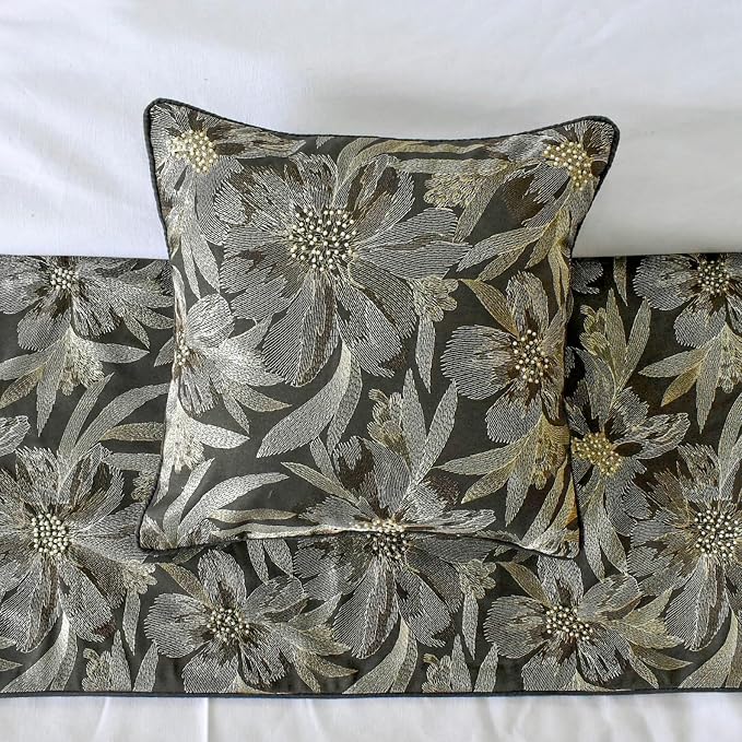 The HomeCentric King/Queen/Twin Grey Decorative Bed Runner King 90"x18" Bed - Image 2