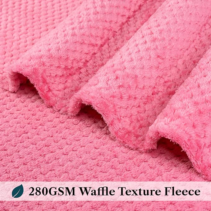 PAVILIA Hot Pink Throw Blanket for Couch Bed, Soft Fleece Throws for Sofa Chair - Image 4