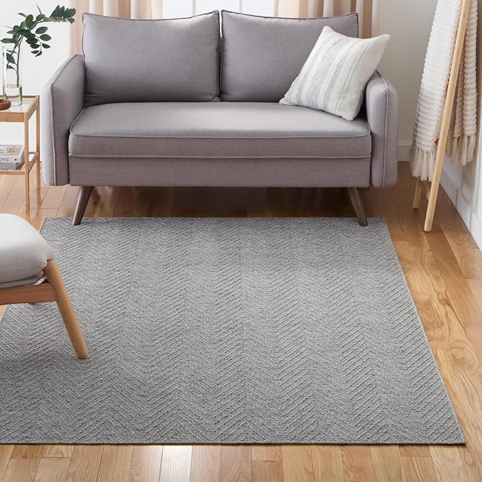 TOWN & COUNTRY BASICS Pax Herringbone Textured Solid Everwash® Washable Area Rug - Image 2