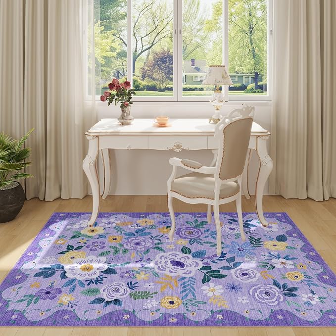 DUKINO 3x5 Area Rug, Floral Rugs - Image 2
