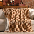 Bearhug Heated Throw Blanket 50" × 60", Electric Blanket Reversible Brown Plaid by Bearhug