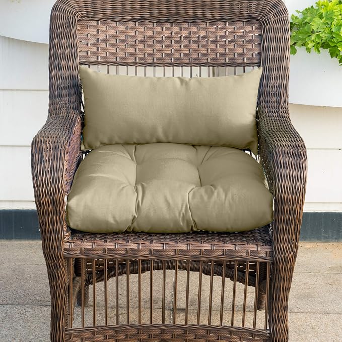 QILLOWAY Outdoor Patio Wicker Seat Cushions Group Loveseat/Two U-Shape/Two - Image 4